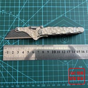 1PC EDC 티타늄 합금 손잡이 접는 칼 중공 종이 절단 아트 블레이드 절단 칼 유틸리티 나이프