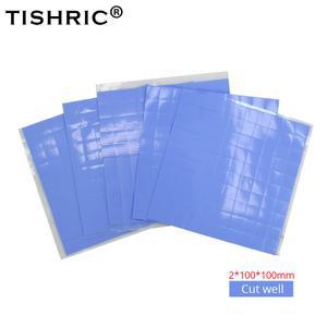 그래픽카드써멀패드 TISHRIC GPU CPU PC 팬 쿨러 방열판 냉각 라디에이터 열 전도성 실리콘 페이스트 접착 패드 2mm