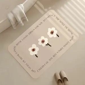 주방 규조토 플라워 미끄럼방지 논슬립 현관 발매트 속건성