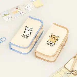 몰티즈 멀티 펜슬파우치 스카이블루 리트리버 대용량 패브릭필통 천케이스 초등학생입학졸업선물