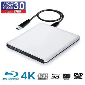 CD롬 플레이어 UHD 4K 블루레이 버너 USB 30 외장 DVD 드 녹음기 BD-REROM 3D 라이터 리더 윈도우 MAC OS용