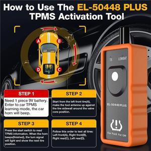 호환 EL-50448 플러스 TPMS 리런 툴 포드 F150 GM 캐딜락 타이어 압력 센서 모니터 315/433Mhz 리셋 차량용