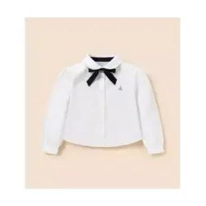 beanpolekids1 여아 옥스포드 셔츠 & 리본타이 세트 화이트 (BI6164GE11)