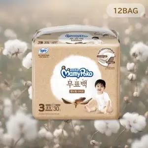 마미포코 기저귀 밴드형 무표백 소형 중형 대형 12팩 MNS