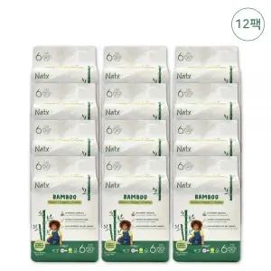 네띠 밴드형 기저귀 어린이집 밤부 아기 유아 6단계 240매 MNS