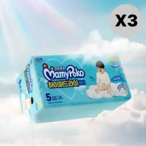 마미포 기저귀 팬티형 하이퍼드라이 특대 남아 5단계 102매 MNS