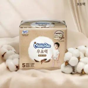 마미포코 팬티형 기저귀 무표백 6팩 남아 여아 유아 MNS