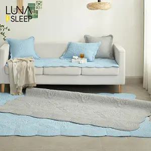 [루나앤슬립][대형]목화솜 자수퀼팅 통워싱 카페트 1+1 세트(+멀티매트)
