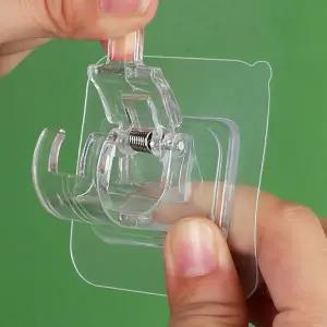 욕실 거실 무타공 접착식 커튼봉 브라켓 2P