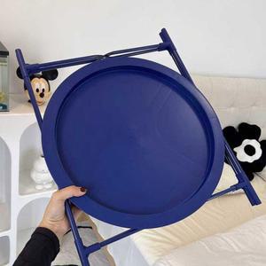 철제 인테리어 테이블 접이식 시멘트 간이 협탁 라운드 홈카페 야외용 공간활용 대리석 상판