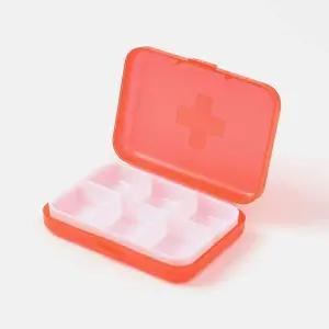 메이컬 사각 6칸 알약케이스 비타민 휴대약통 레드 알