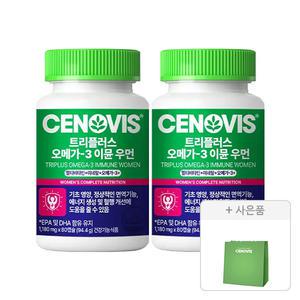 세노비스 트리플러스 멀티비타민 오메가3 이뮨 여성 80캡슐, 2개 + 쇼핑백