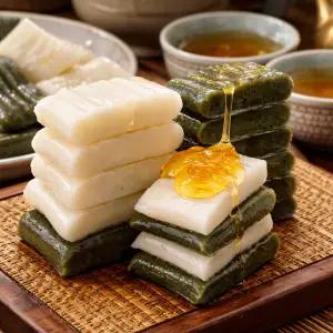 [더미들래]말랑쫄깃 쑥절편1kg + 백절편1kg