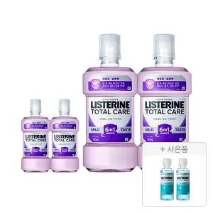 리스테린액 토탈케어 마일드 750ml, 2개+250ml, 2개+증정(쿨민트 마일드 100ml, 2개)