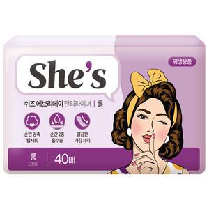 쉬즈 에브리데이 팬티라이너 롱 40P / 생리대