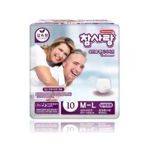 참사랑 팬티형 실속형 성인용 기저귀 중형 10p X 4팩