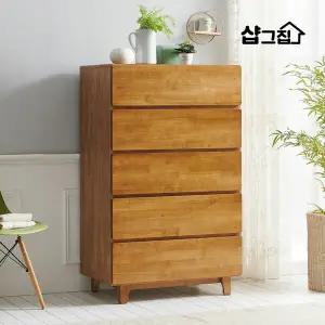 러버 원목 고무나무 5단 서랍장 800