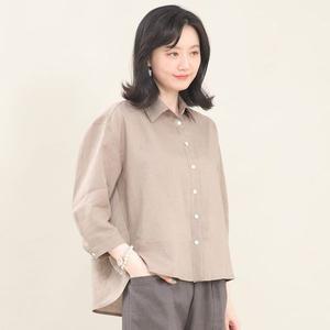 [NS홈쇼핑]애비뉴투지 엄마옷 마 린넨 셔츠 카라 뒤주름 셔링 루즈핏 블라우스 B05454..