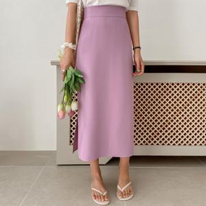 [시크릿라벨] 하이웨스트 옆트임 H라인 롱스커트