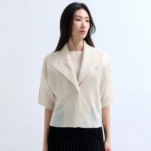 더블 플리츠 숄 카라 싱글 자켓_PPJKM025002