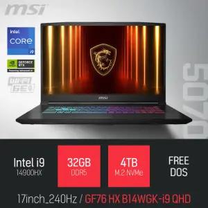ⓒ MSI 소드 GF76 HX B14WGK-i9 QHD 32GB 4TB / 17인치 편집 고성능 게임 포토샵 캐드 AI 노트북