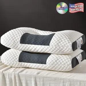 비엠 호텔식 꿀잠 기능성 경추베개 2개(1세트) 거북목 일자목 목이 편한 숙면베개 기숙사 호텔