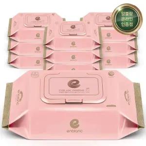[보리보리/앙블랑]앙블랑 아기물티슈 63g 세이프 인디핑크 골드 캡형 72매X10팩