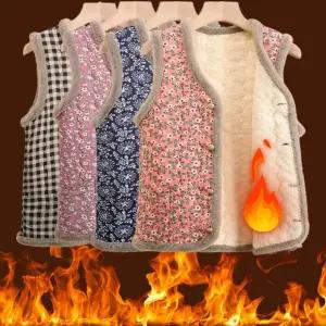 융털 꽃무늬 따뜻한 할머니조끼 ver.2 꽃무늬조끼 할머니 털조끼 패딩조끼 꽃조끼 니트조끼 양