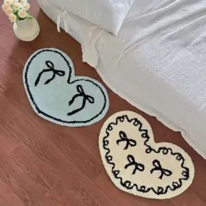하트 발매트 욕실 화장실 주방 인테리어 리본 (WFJCY3H)
