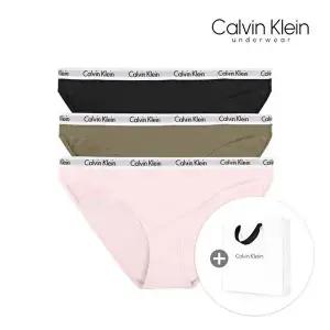 [캘빈클라인]캘빈클라인 언더웨어 여자 팬티 3장 세트 속옷 면 QP1258O 쇼핑백(대) 증정