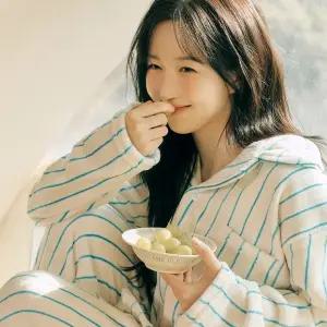 [해원'pick] 플러피 크리미 긴팔 커플 수면 잠옷 세트