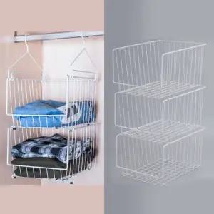 옷걸이형 철제 바구니 행잉 수납 바스켓 다용도 정리함 팬트리 네트망