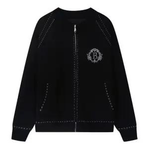 로고 자수 집업 니트 가디건 BJCCX2977 B