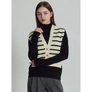 [하프클럽/]울 스트라이프 니트 베스트 (택가격178000원)