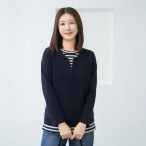 엄마옷 마담4060 줄지레이어드스판티셔츠 중년여성 데일리 -ZTE2512054-