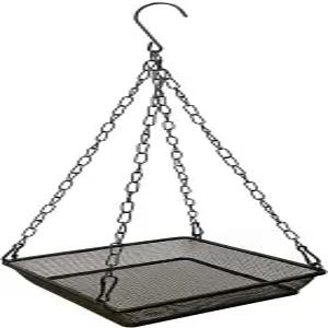 야생 조류를 유인하는 뒷마당 야외 정원 장식용 새 모이통 트레이 플랫폼 금속 메쉬 씨앗