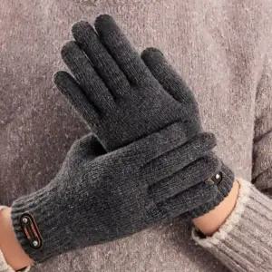 따뜻한 남성 니트장갑 겨울 터치 손가락 장갑 2개