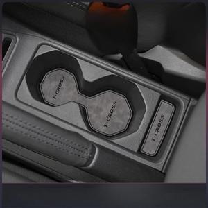 [호환품] 폭스바겐 호환 VW T-Cross - 센터 콘솔 컵 홀더 인서트 정밀 컷 미끄럼 방지 가죽 트레이 라이