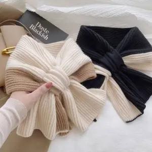 투톤 여성 튼튼한 고리 구멍 쁘띠 머플러 1P 겨울 목도리
