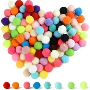 투파카 100개 공예품 폼폼 1인치 펠트볼 DIY 아트 창작 공예 프로젝트 및 장식(멀티컬러)
