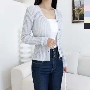 여자가디건 여자 시스루 기본 린넨 골지 가디건