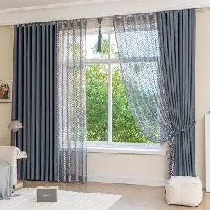 [지나송]로얄 더블레이어 방한 암막커튼+볼로프+코디커튼+커튼봉(중형)