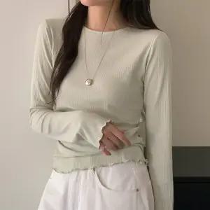 [코코블랑] 텐셀 웨이브 골지 티셔츠