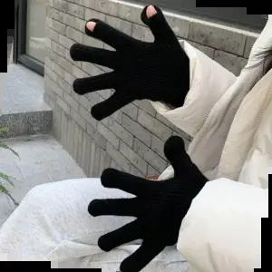 겨울장갑 롱 핑거홀 스마트 터치 니트 겨울 장갑 LM-0508