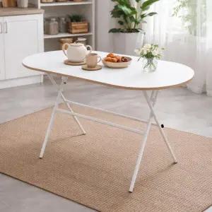 아트박스/가구느낌 뉴원접이식테이블 타원 식탁 거실테이블 1200x600