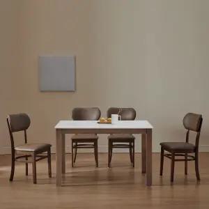 앨빈 월넛 토니 1200 4인 세라믹 식탁세트(의자4개)