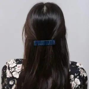 사각 자동헤어핀 네이비 마블머리핀 마블핀