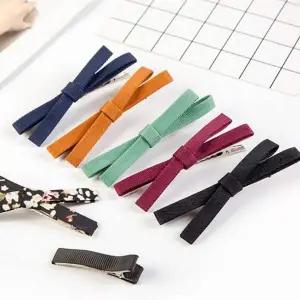 컬러 집게 머리핀 심플 리본핀