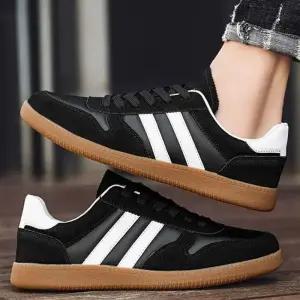 [라일리] Rly 레트로 세무 레더 검솔 남성 단화 스니커즈