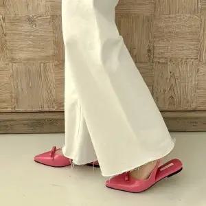 뾰족코 스틸레토 리본 포인트 스트랩 슬링백 플랫 4fY